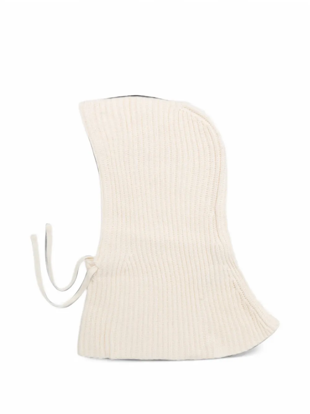 PINKO ribbed-knit drawstring balaclava Beige