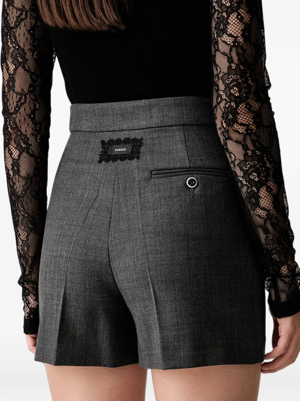 PINKO Shorts met visgraatpatroon Grijs