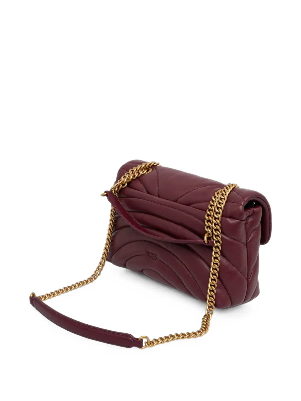 PINKO Love Birds chevron gewatteerde crossbodytas Rood