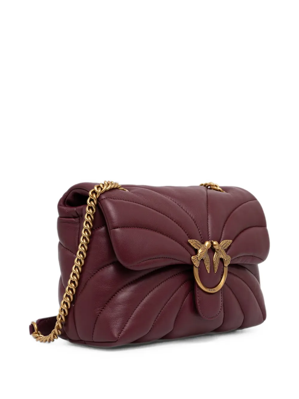 PINKO Love Birds chevron gewatteerde crossbodytas Rood