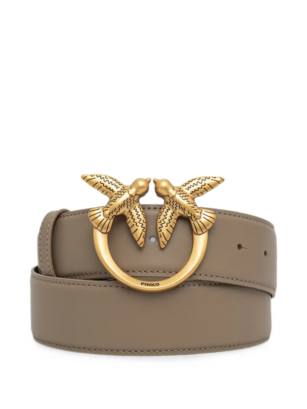 PINKO Love Birds buckle leather belt - Toni neutri