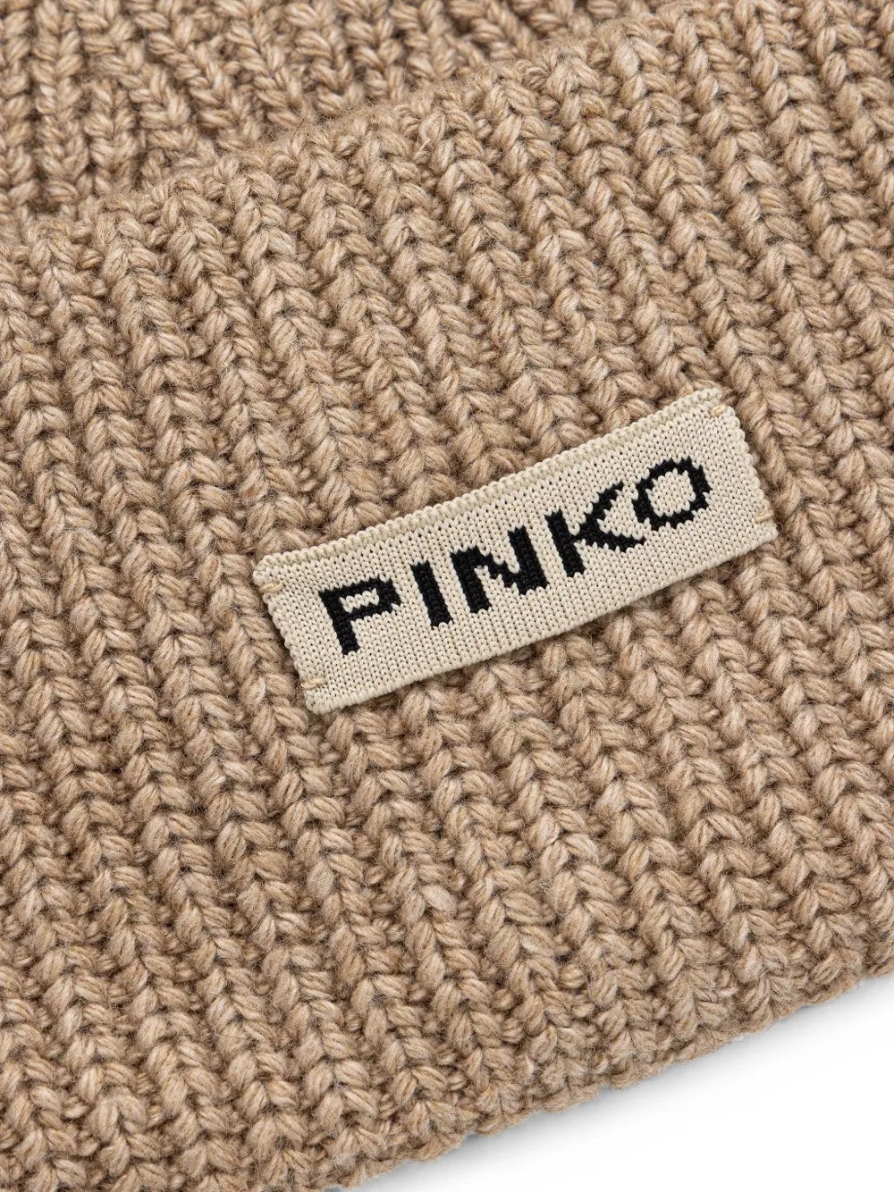 PINKO Ribgebreide muts Beige