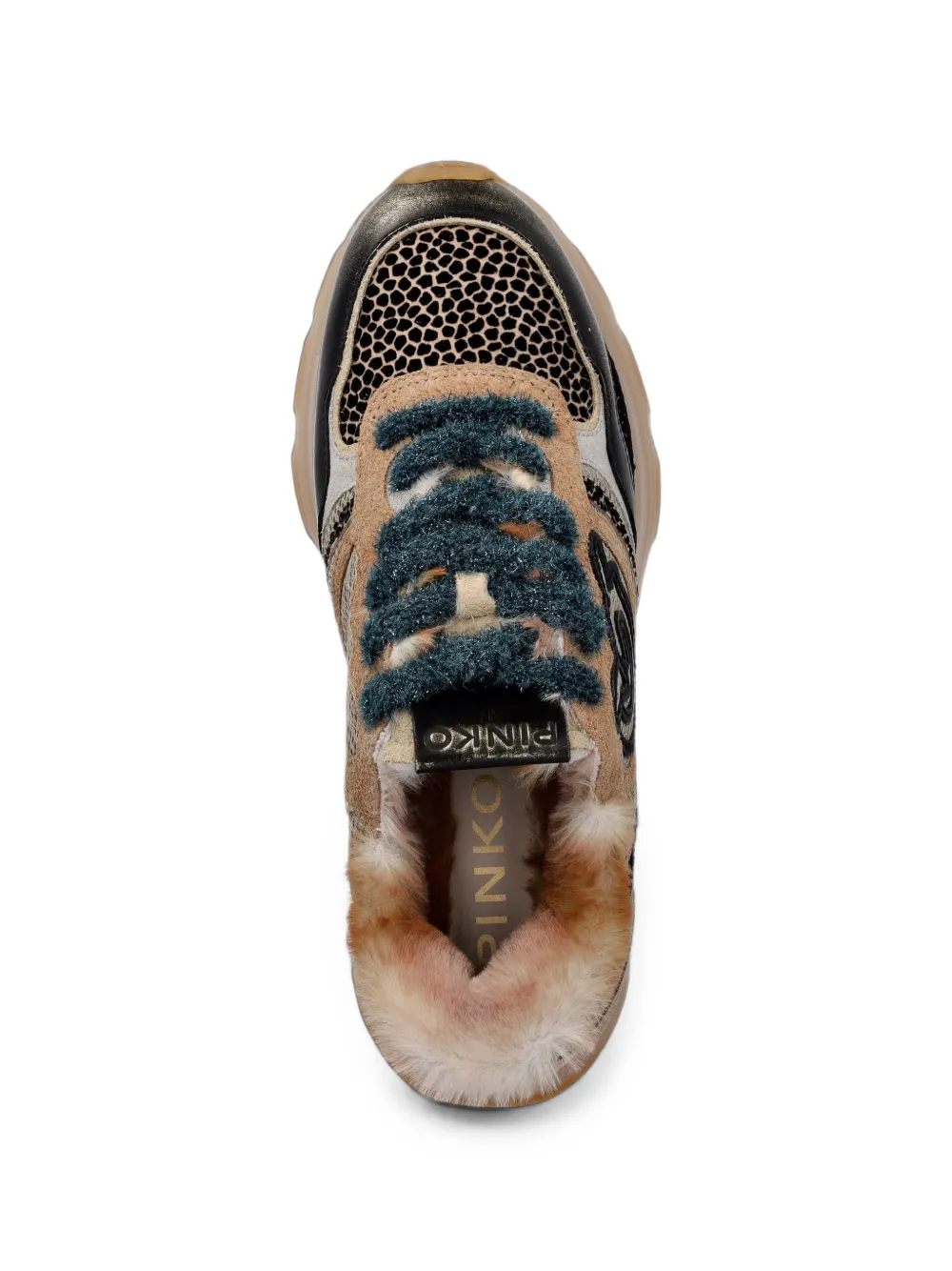 PINKO Love Birds animal-print sneakers Beige