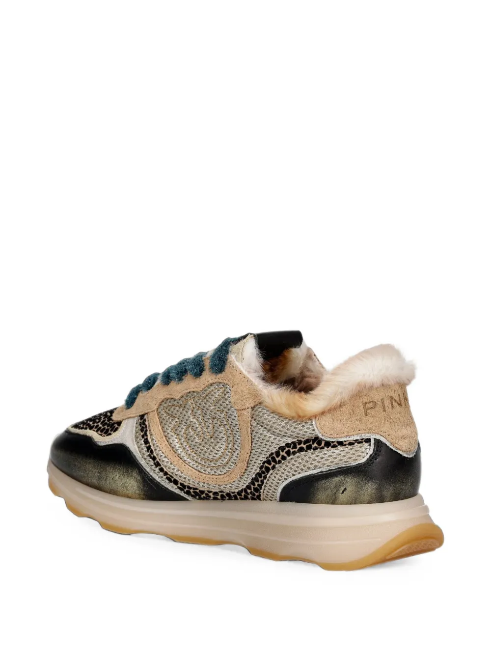 PINKO Love Birds animal-print sneakers Beige