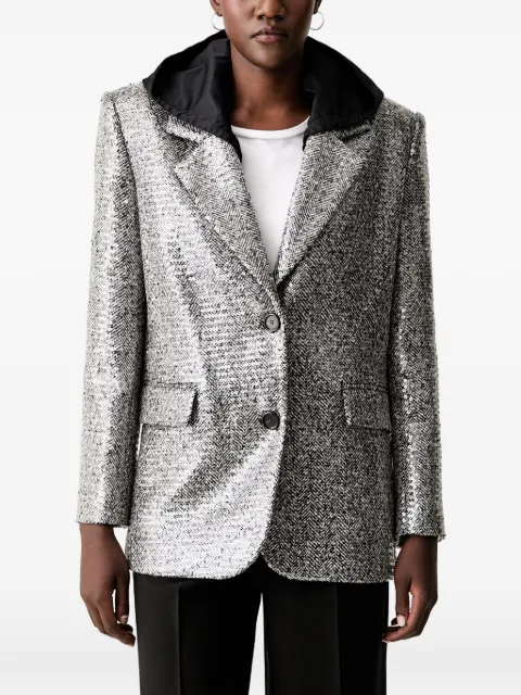 PINKO sequin-embellished herringbone blazer