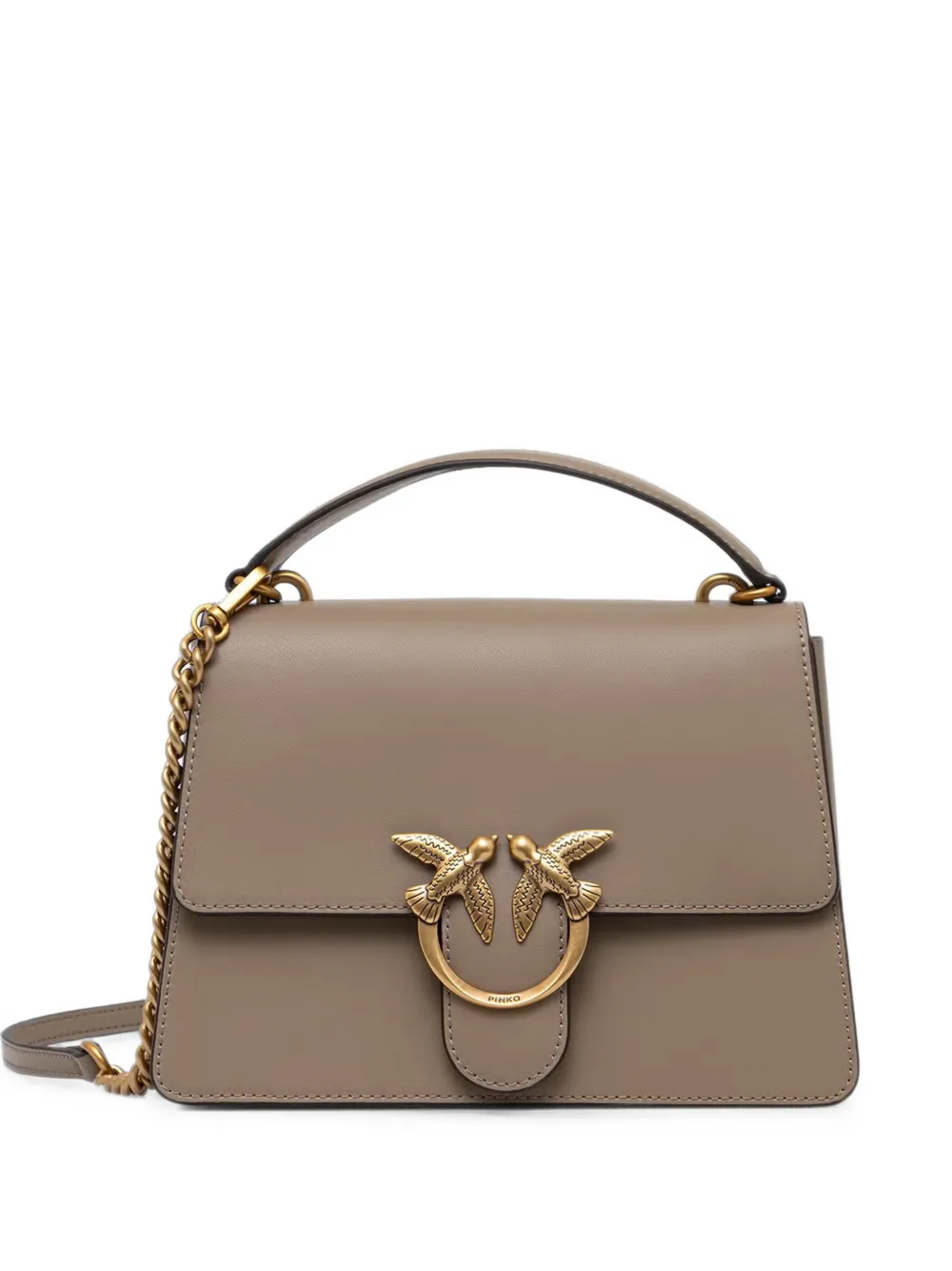 PINKO Love Birds leather shoulder bag - Toni neutri