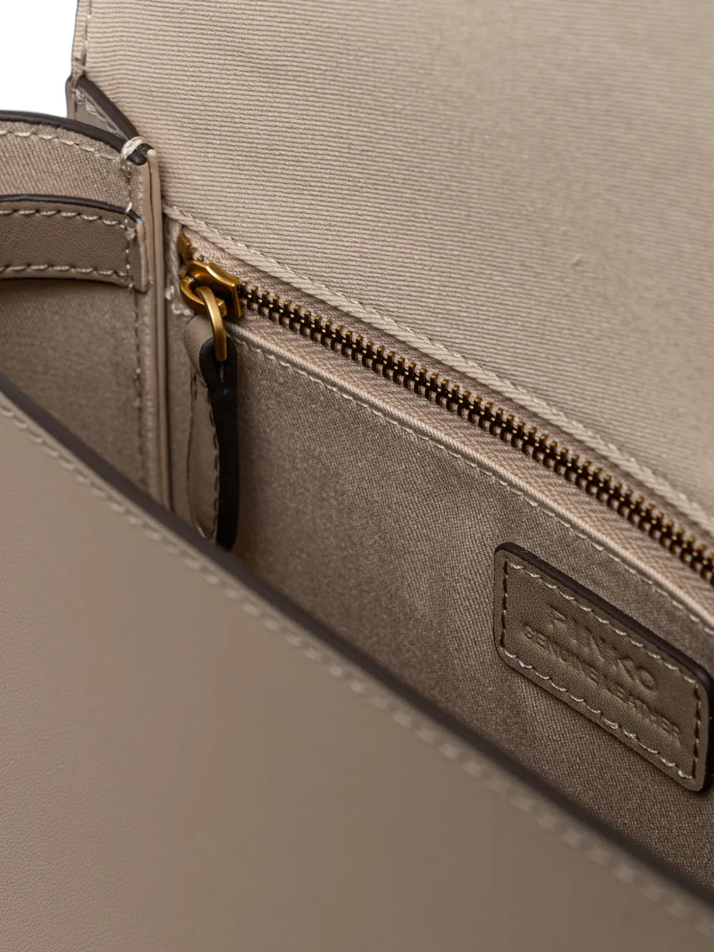 PINKO Love Birds leren schoudertas Beige