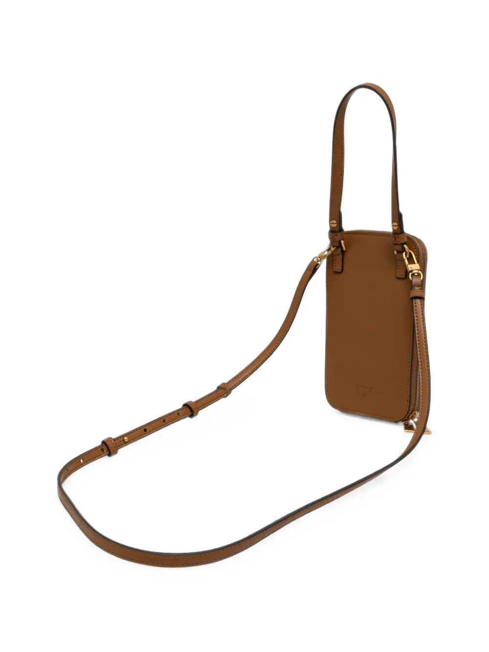 PINKO Love Birds leren telefoontas Bruin
