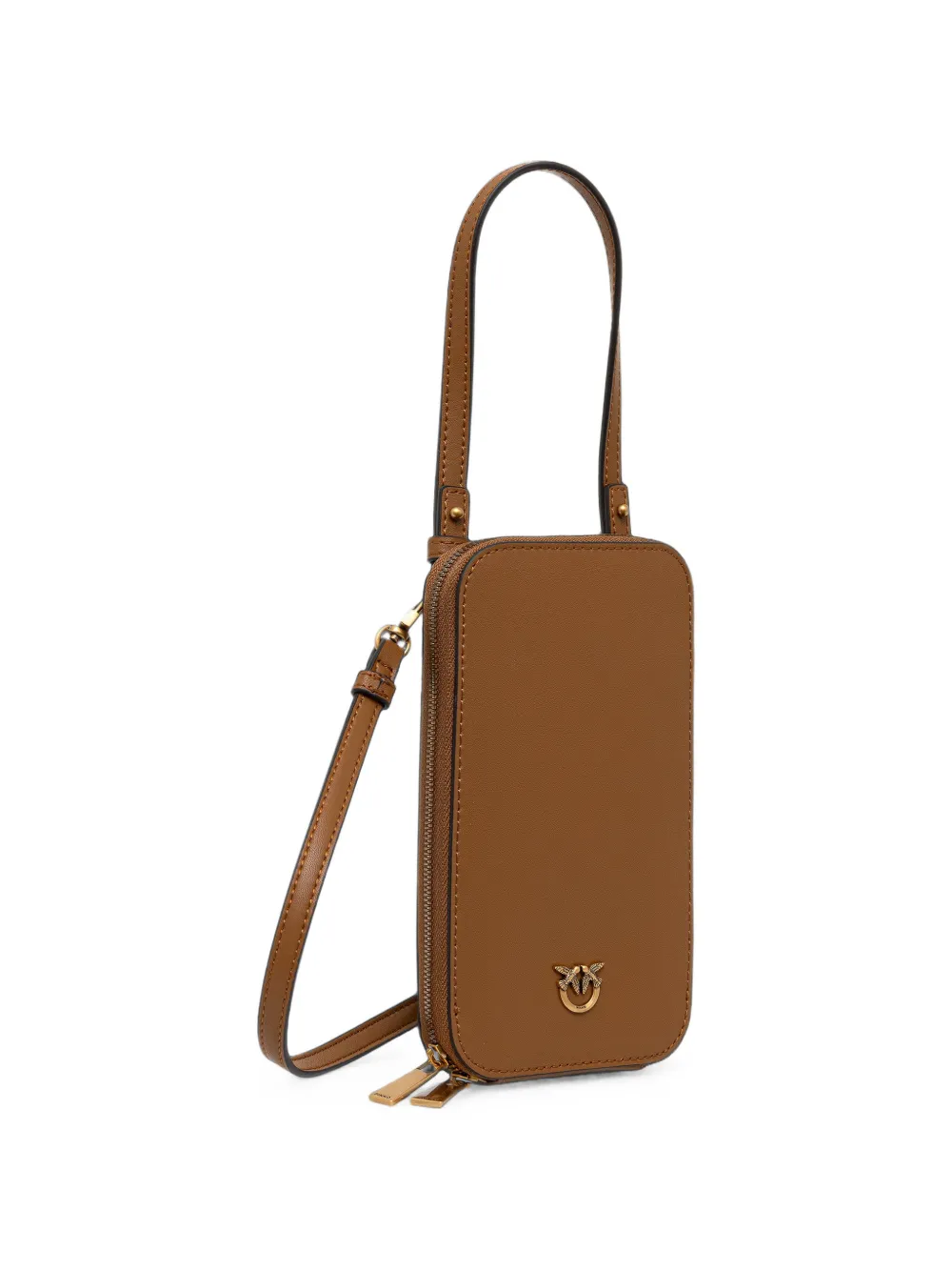 PINKO Love Birds leren telefoontas Bruin