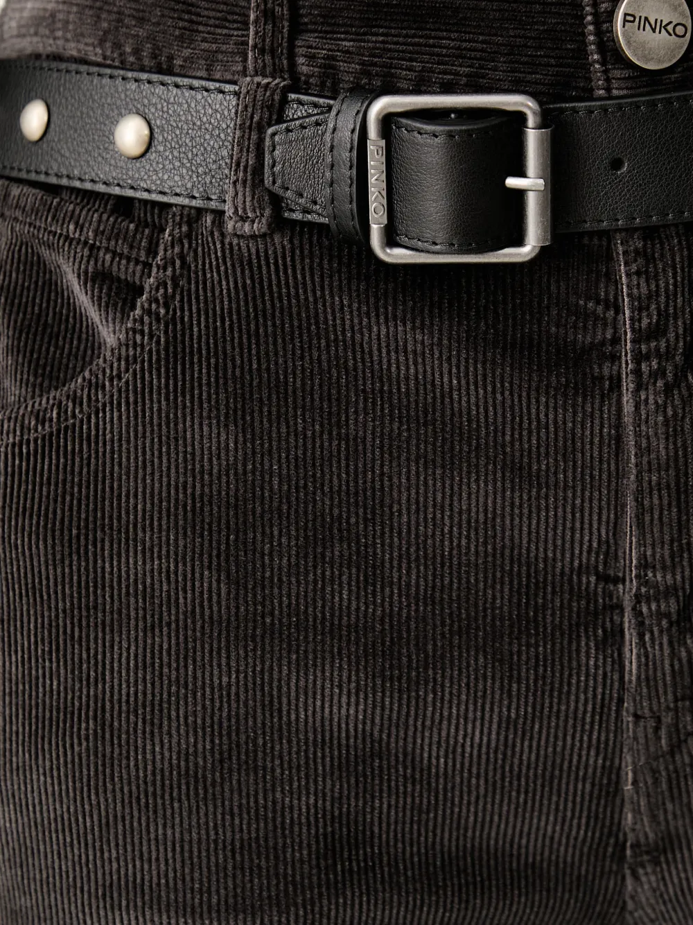 PINKO Ribfluwelen broek Grijs