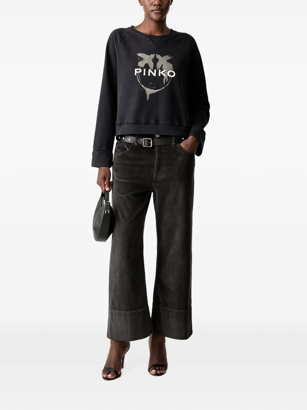 PINKO Ribfluwelen broek Grijs