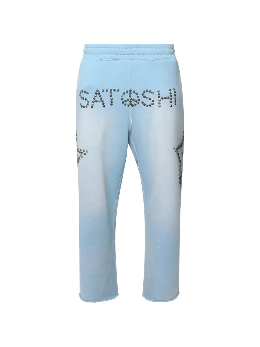 SATOSHI NAKAMOTO star-studded track pants - Blu