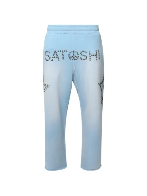 SATOSHI NAKAMOTO star-studded track pants