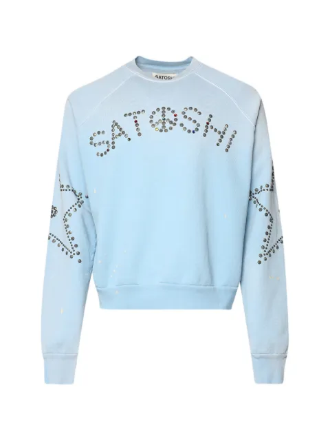 SATOSHI NAKAMOTO star-studded crew-neck sweater