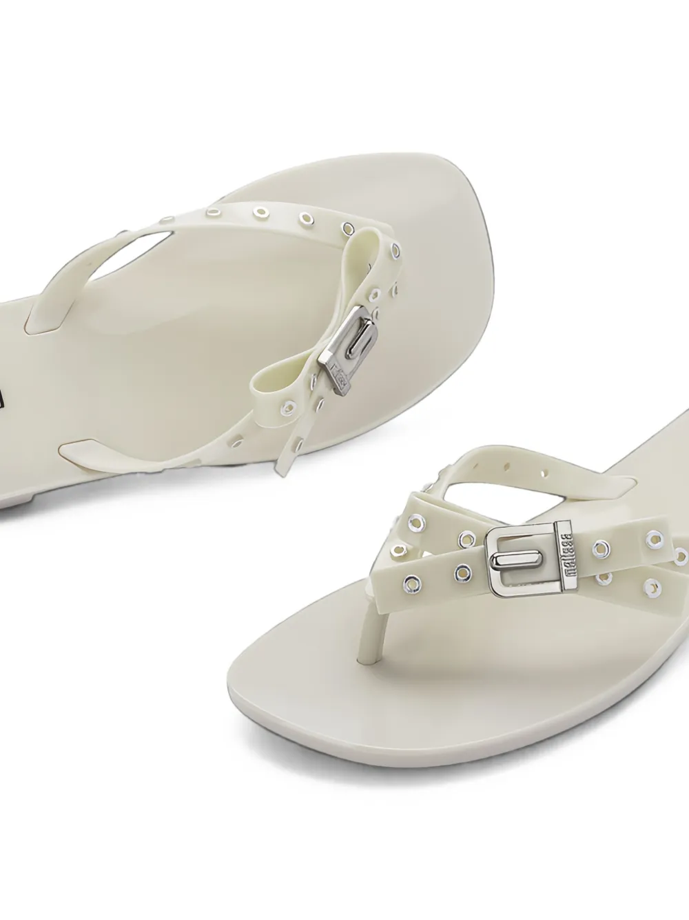 Melissa Harmonic Squared bow-detail flip-flops Beige