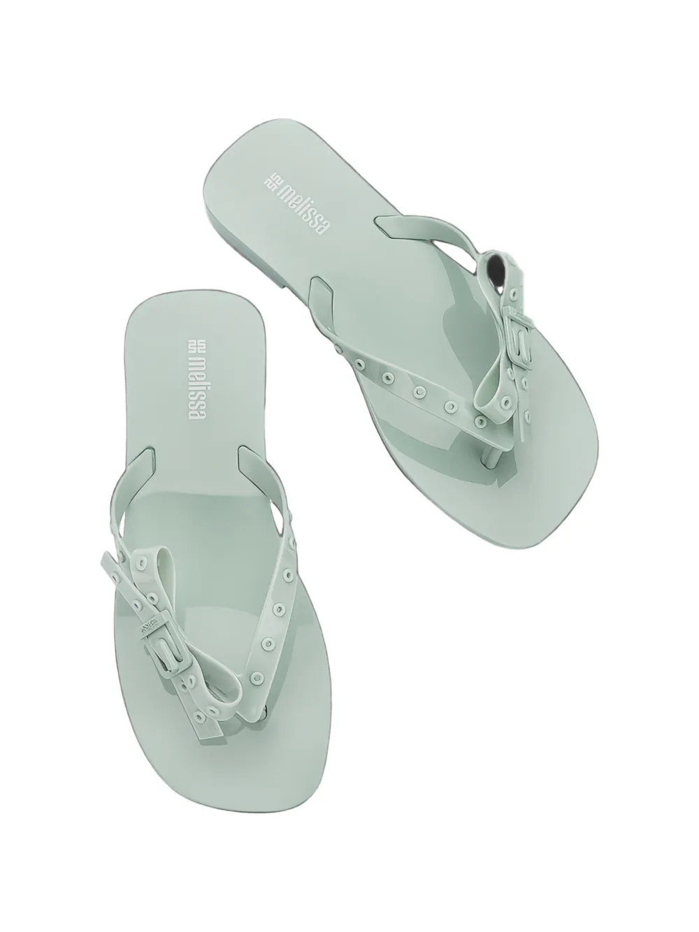 Melissa Harmonic Squared bow-detail flip-flops Groen