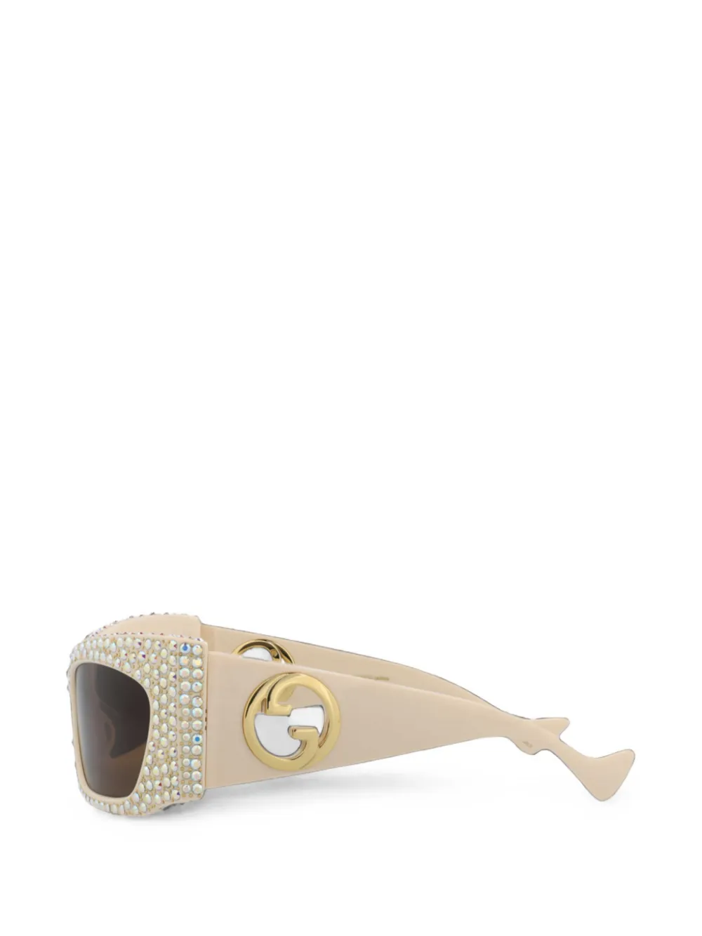 Gucci Eyewear Zonnebril verfraaid met kristallen Beige