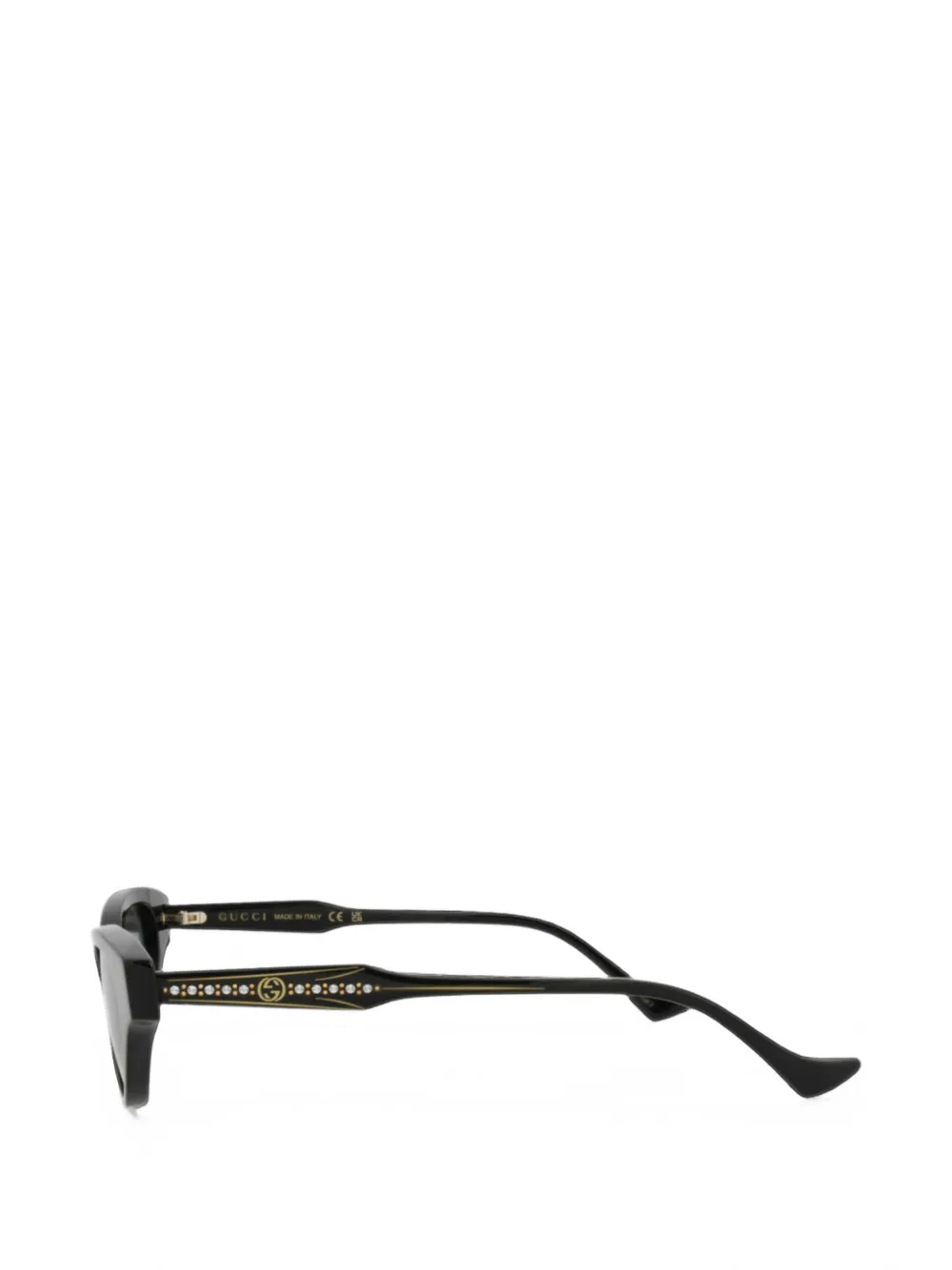 Gucci Eyewear Zonnebril met cat-eye montuur en kristallen Zwart