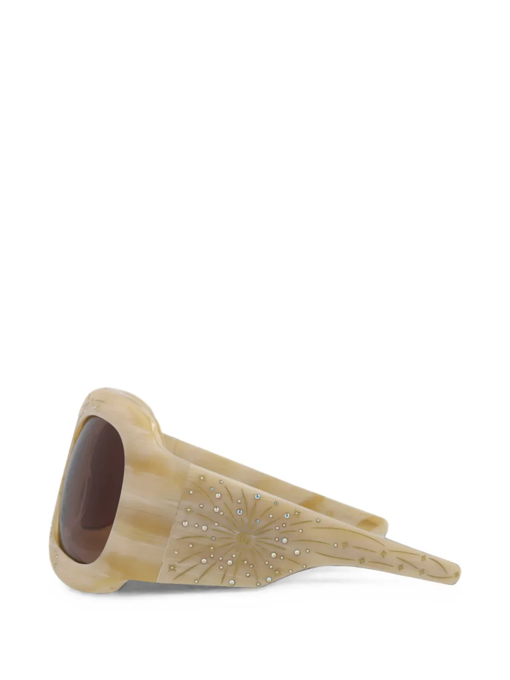 Gucci Eyewear Zonnebril verfraaid met kristallen Beige