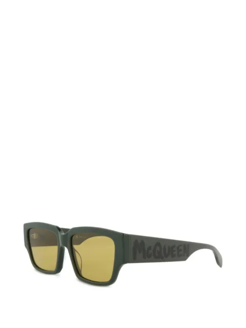 Alexander McQueen logo-print square-frame sunglasses
