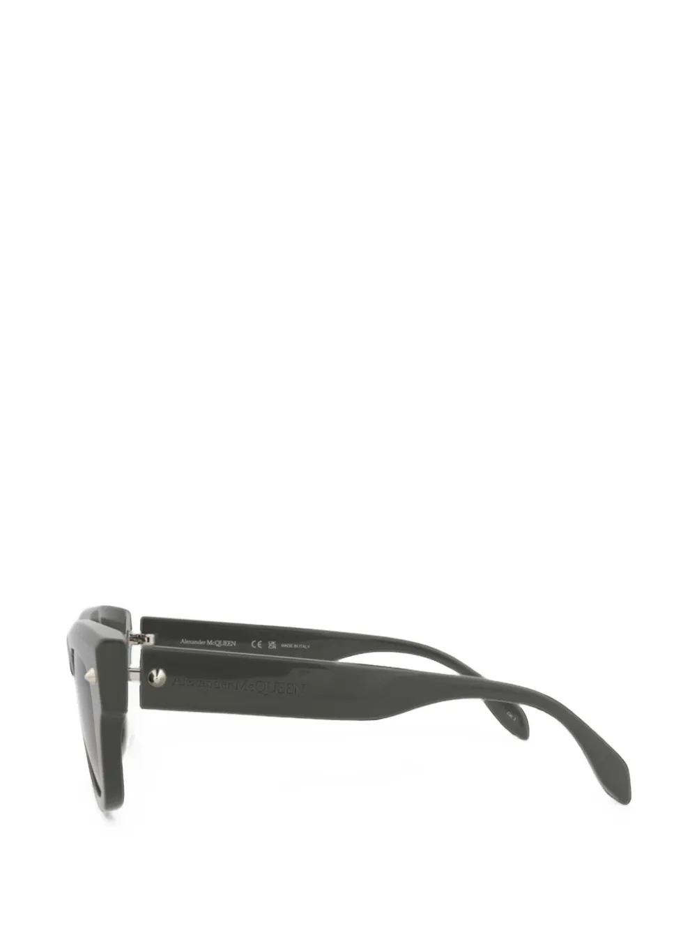 Alexander McQueen Eyewear spike-embellished square-frame sunglasses Grijs