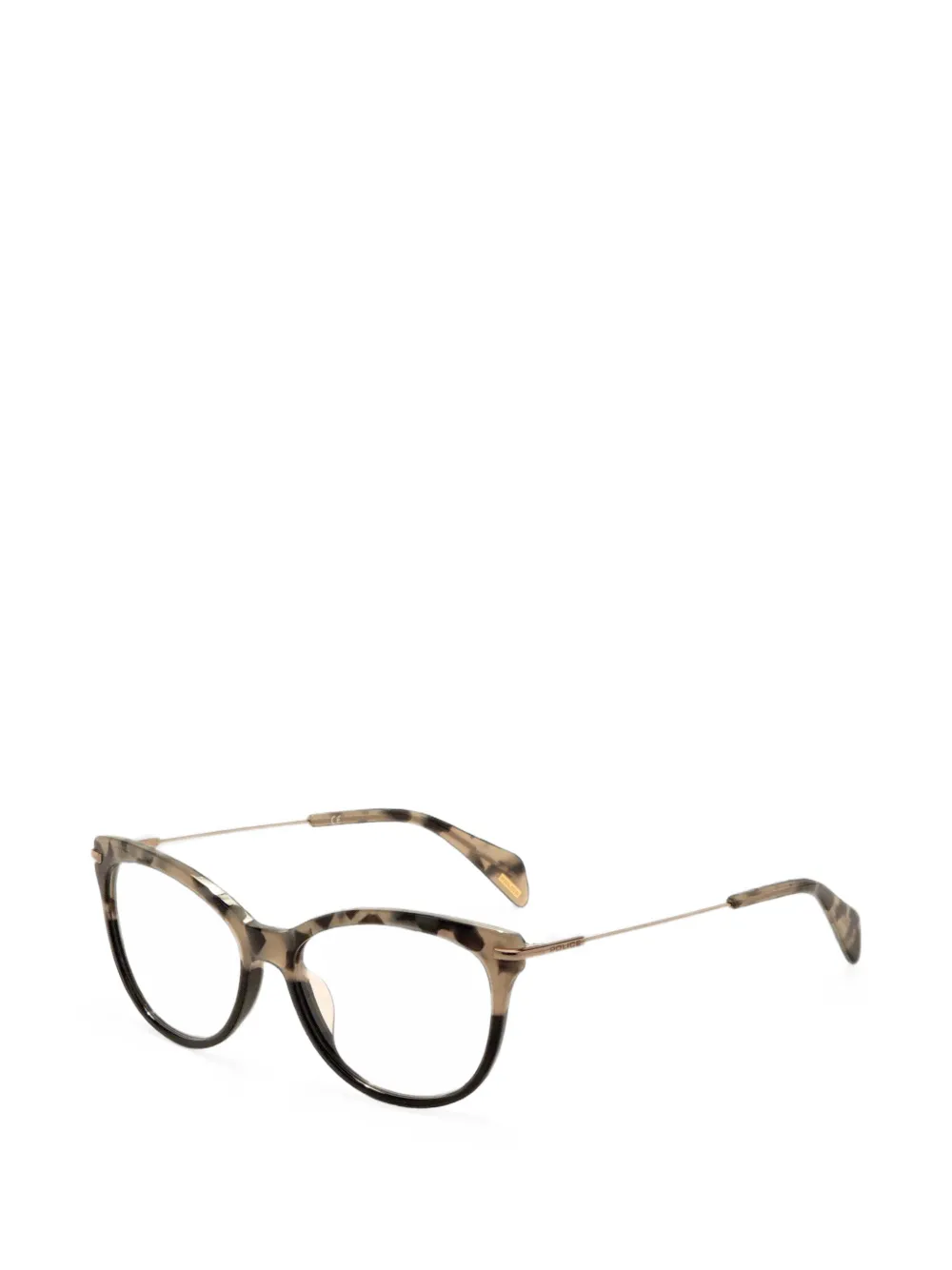 Police tortoiseshell-effect cat-eye glasses - Marrone