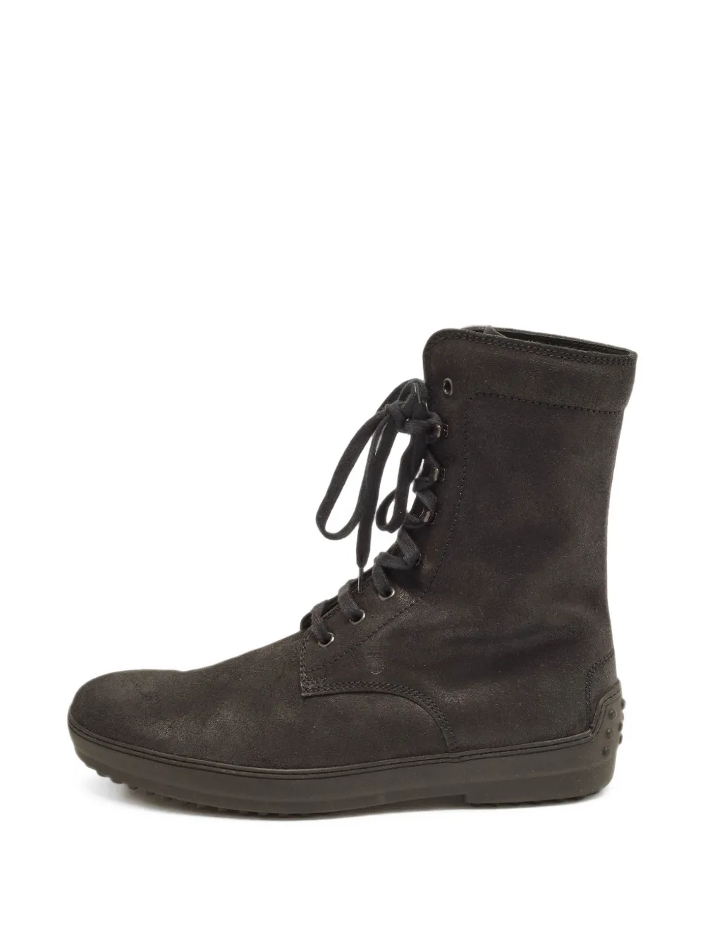 Tod's Vintage Gommino-detail lace-up combat boots - Schwarz