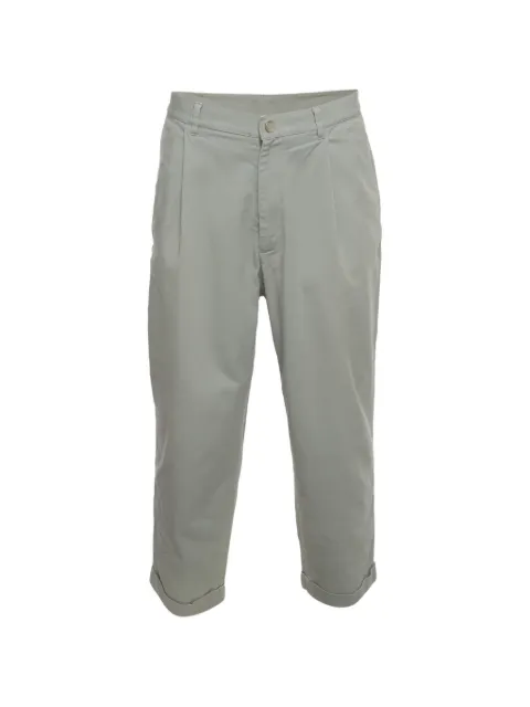 Giorgio Armani Pre-Owned pleated-detail gabardine cropped trousers
