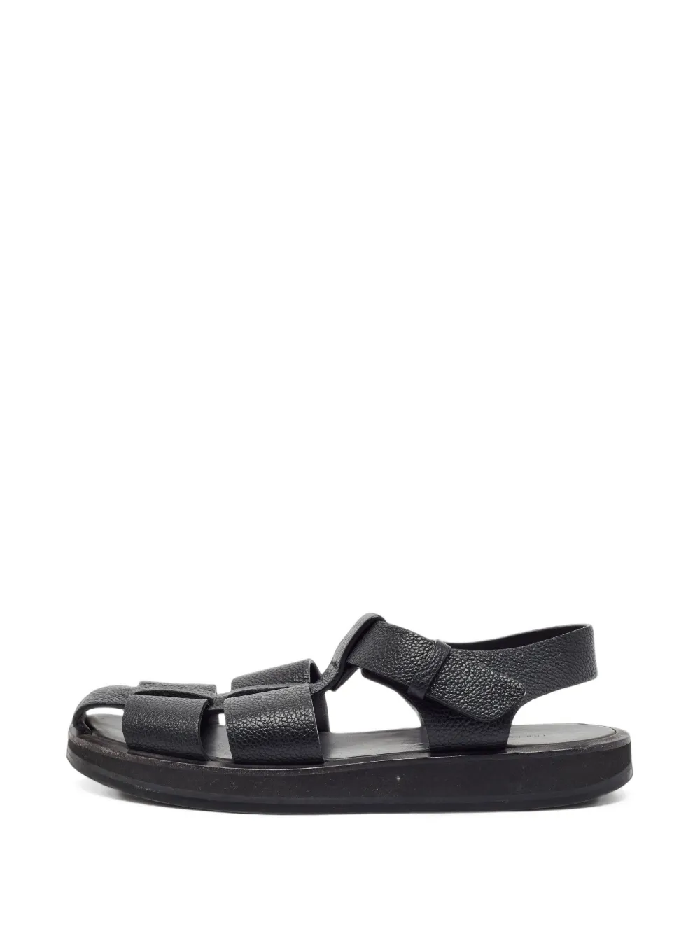 The Row Pre-Owned Fisherman leather sandals - Schwarz