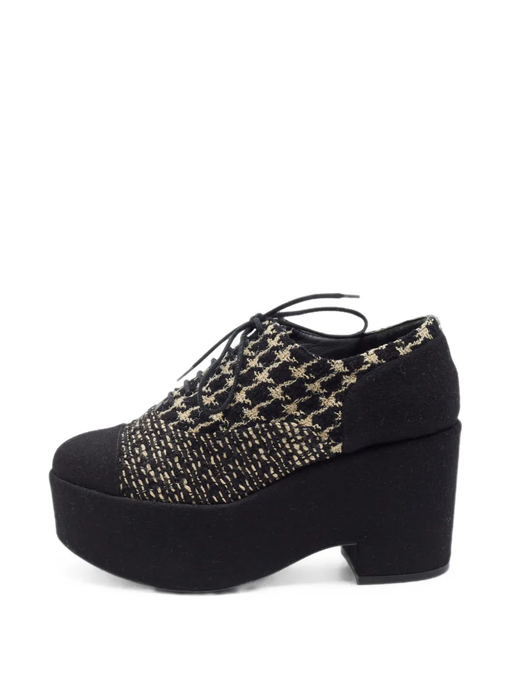 CHANEL Pre-Owned CC tweed Oxfords shoes - Schwarz