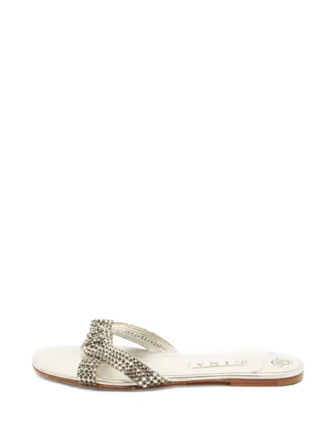 Gina crystal-embellished leather sandals