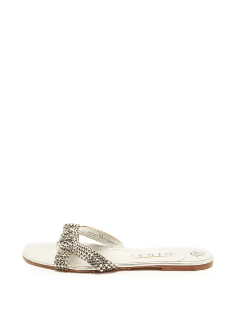 Gina crystal-embellished leather sandals