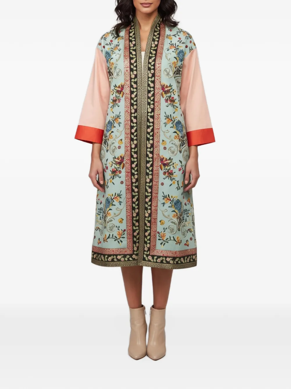 alice + olivia Amelia embroidered coat - Blau