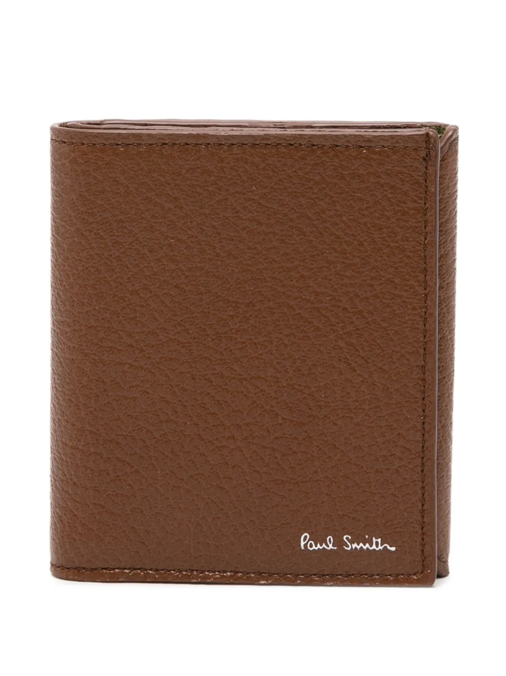 Paul Smith logo-stamp pebbled-leather wallet - Marrone