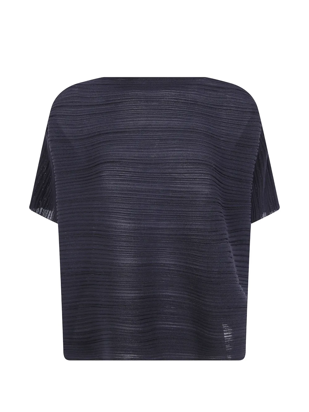 Pleats Please Issey Miyake pleated boat-neck T-shirt - Blu