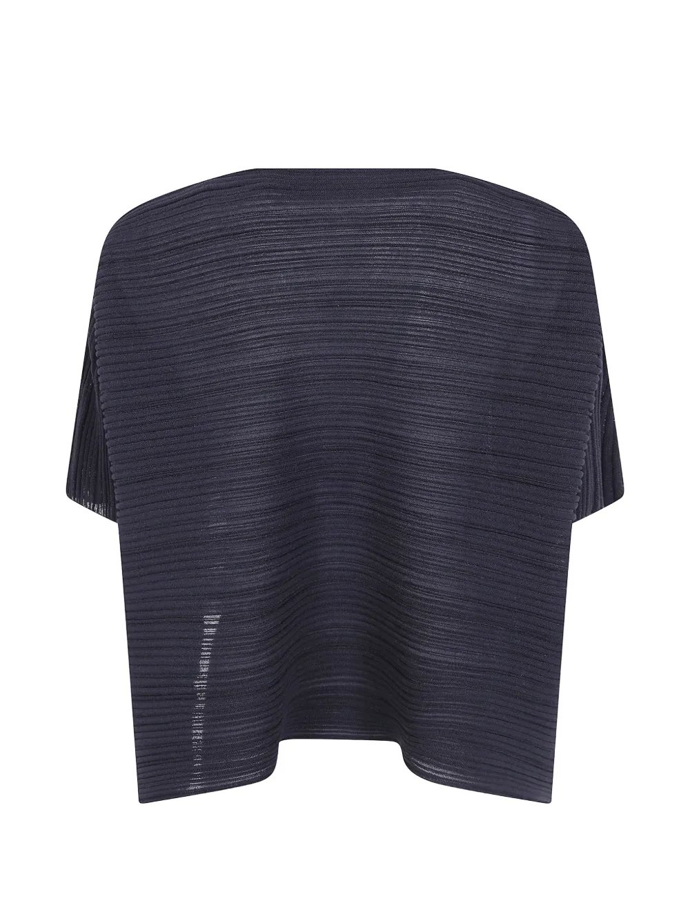 Pleats Please Issey Miyake Geplooid T-shirt met boothals Blauw