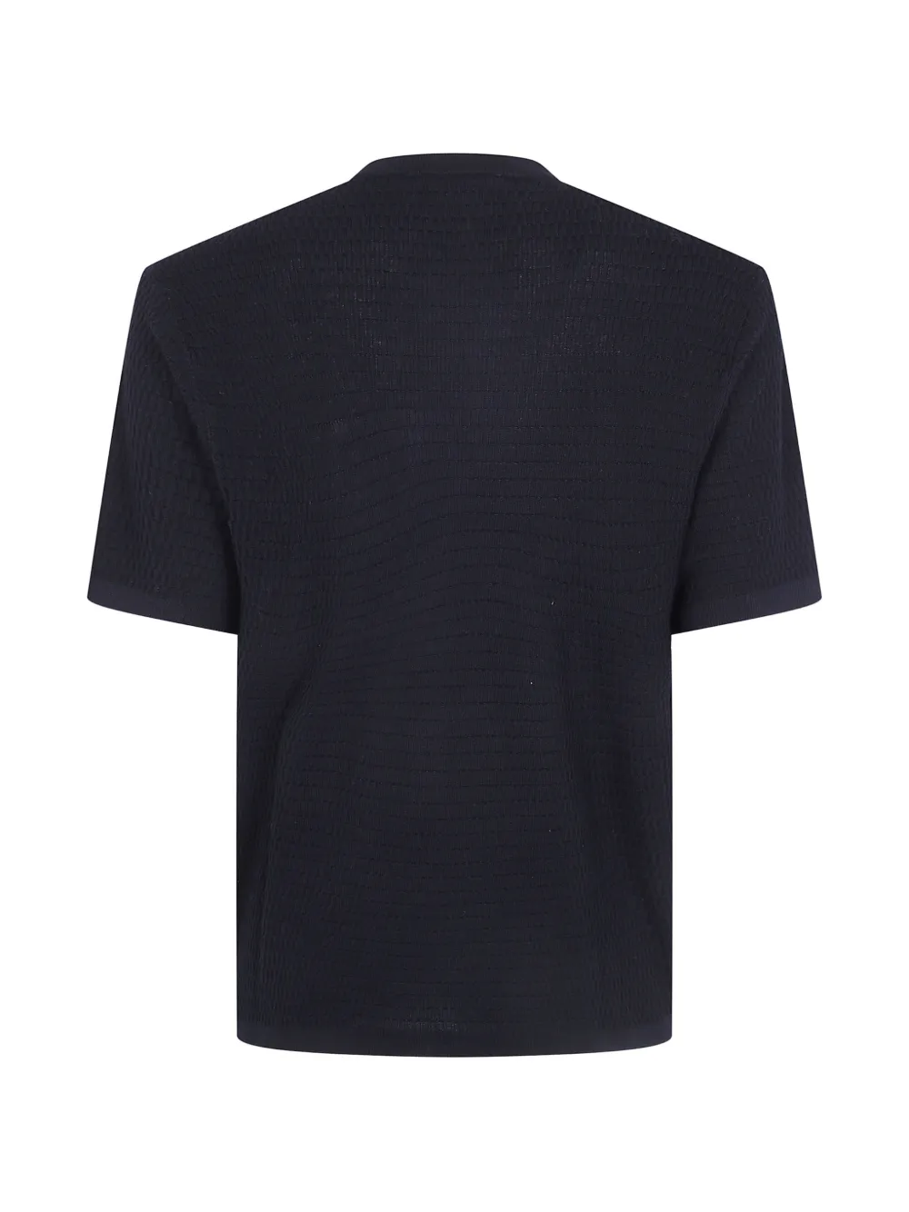 Emporio Armani Wollen T-shirt met textuur Blauw
