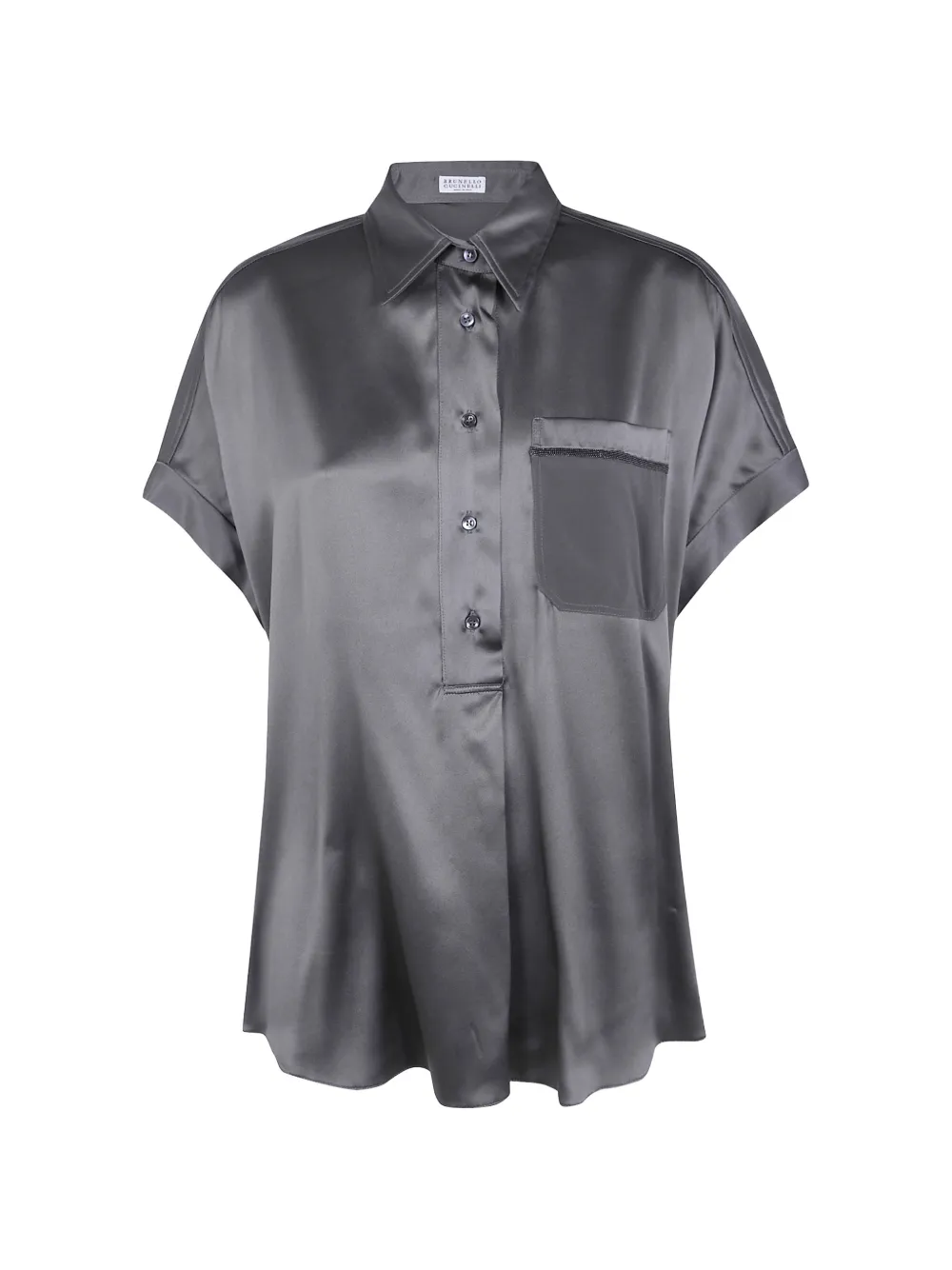 Brunello Cucinelli Monili-chain silk shirt - Grigio