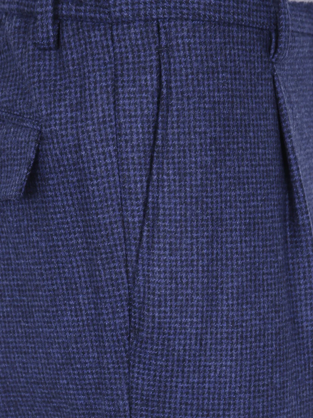 Barba Geruite broek Blauw
