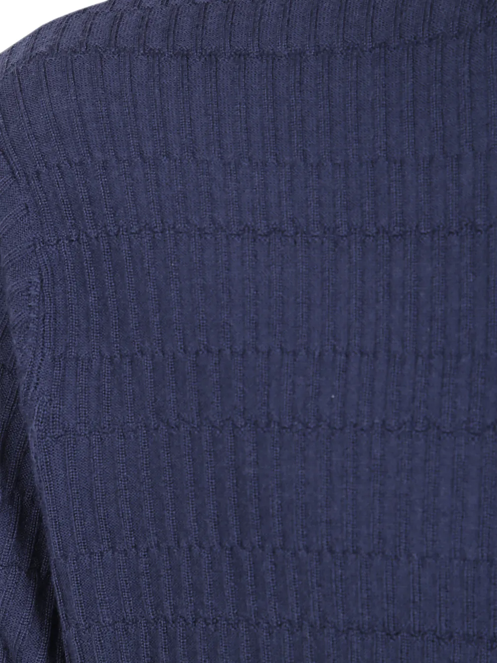 Emporio Armani ribbed-knit wool T-shirt Blauw