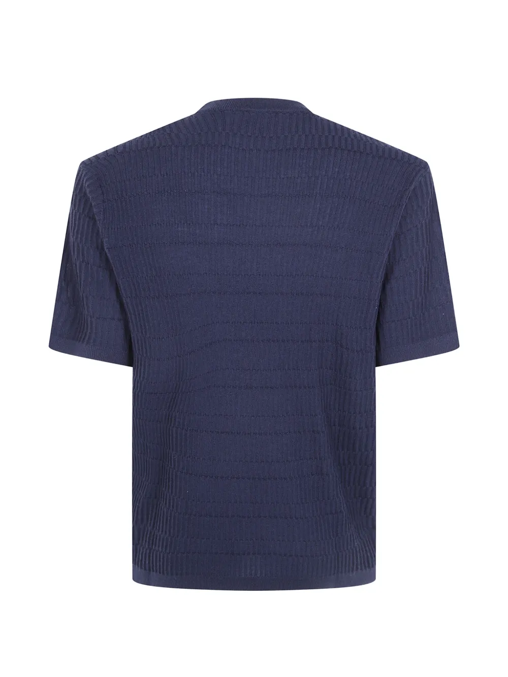 Emporio Armani ribbed-knit wool T-shirt Blauw