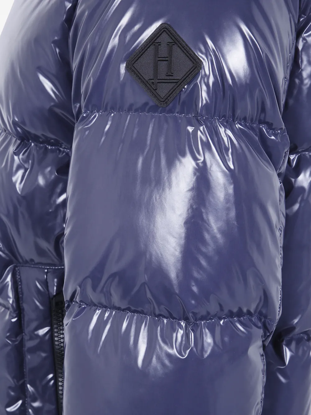 Herno Gewatteerd jack met logopatch Blauw