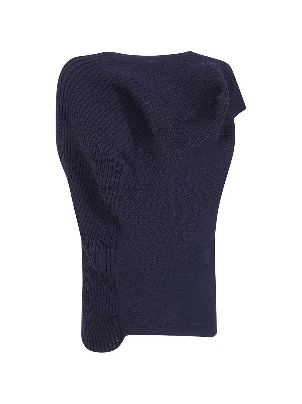 Issey Miyake asymmetric ribbed-knit top - Nero