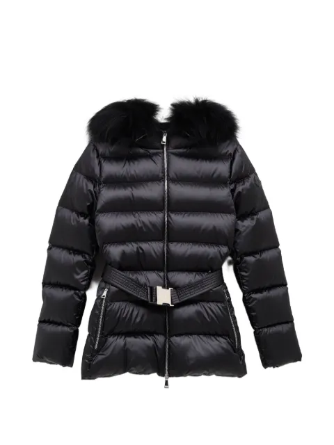 Moncler Cupidones fur-trim belted down jacket