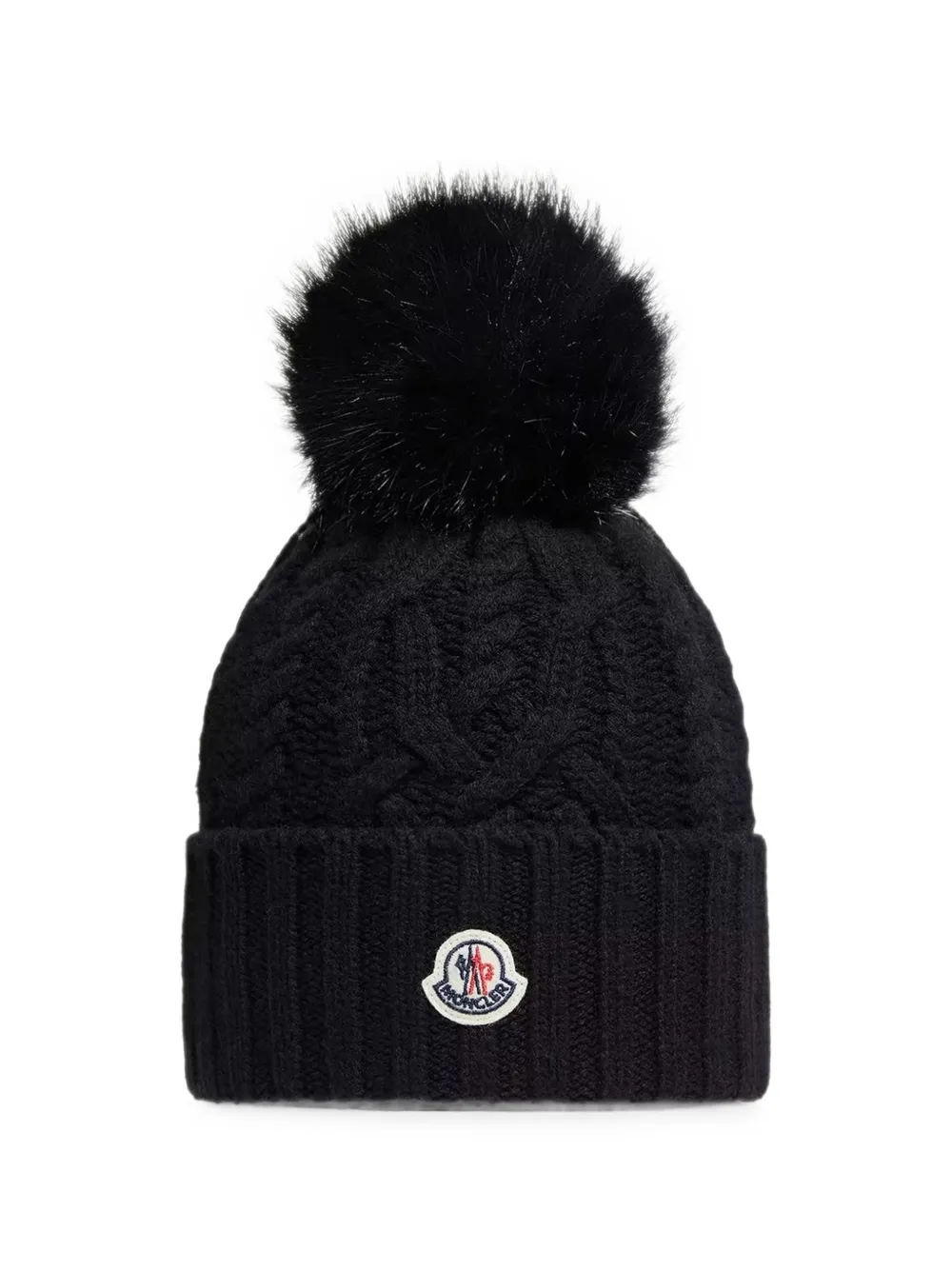 Moncler cable-knit pompom beanie hat · One Size