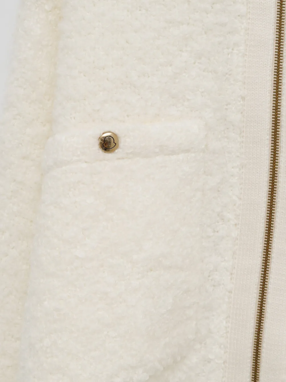 Moncler Tweed bouclégebreid jack met rits Wit