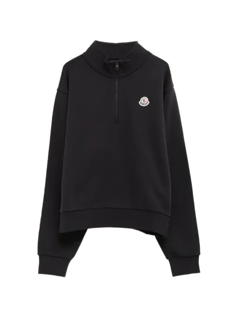 Moncler logo-patch quarter-zip sweatshirt