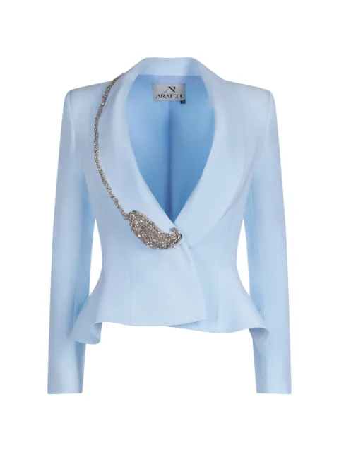 ARAFTU crystal-embellished peplum suit