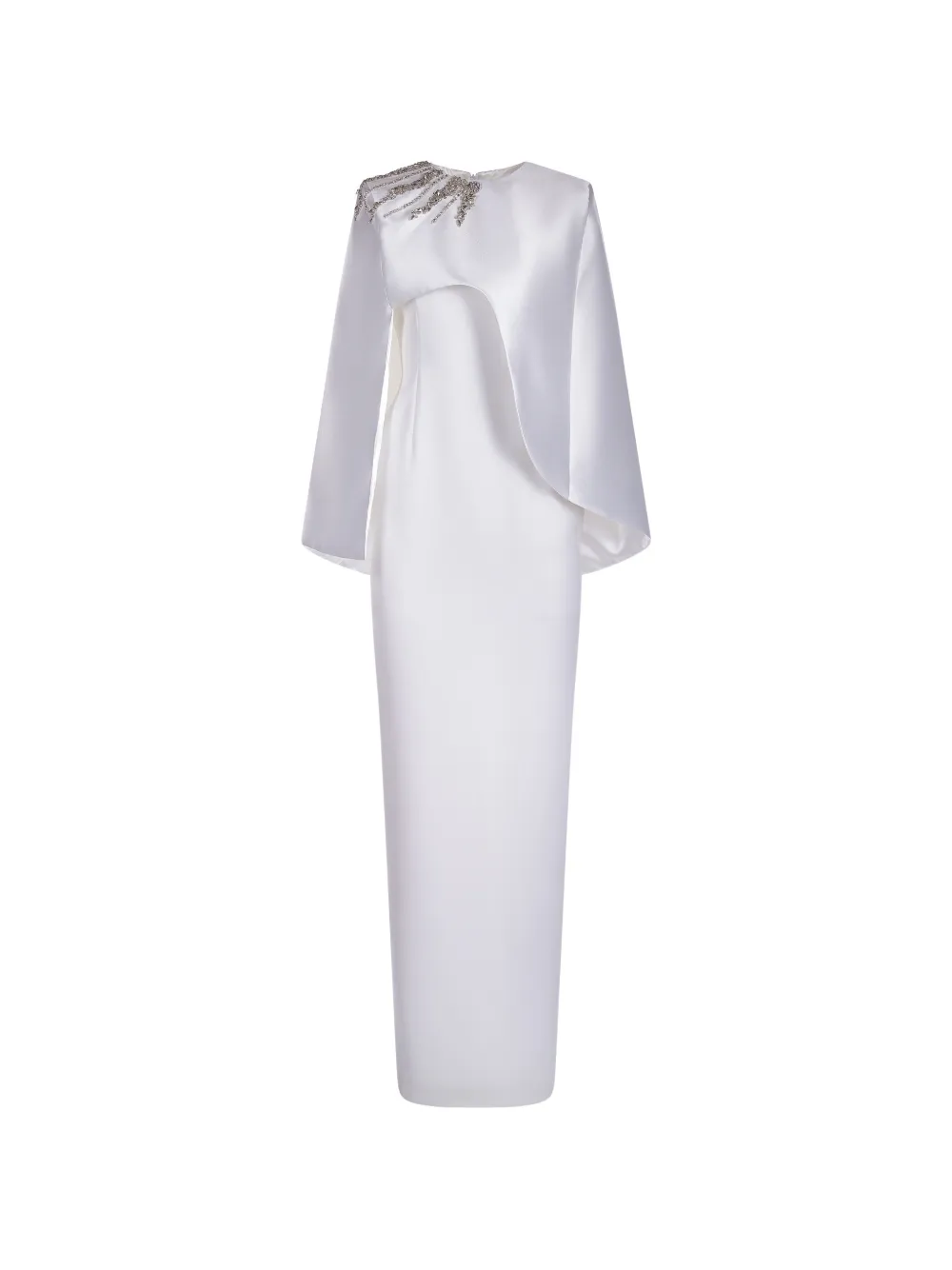 ARAFTU crystal-embellished cape-overlay maxi dress
