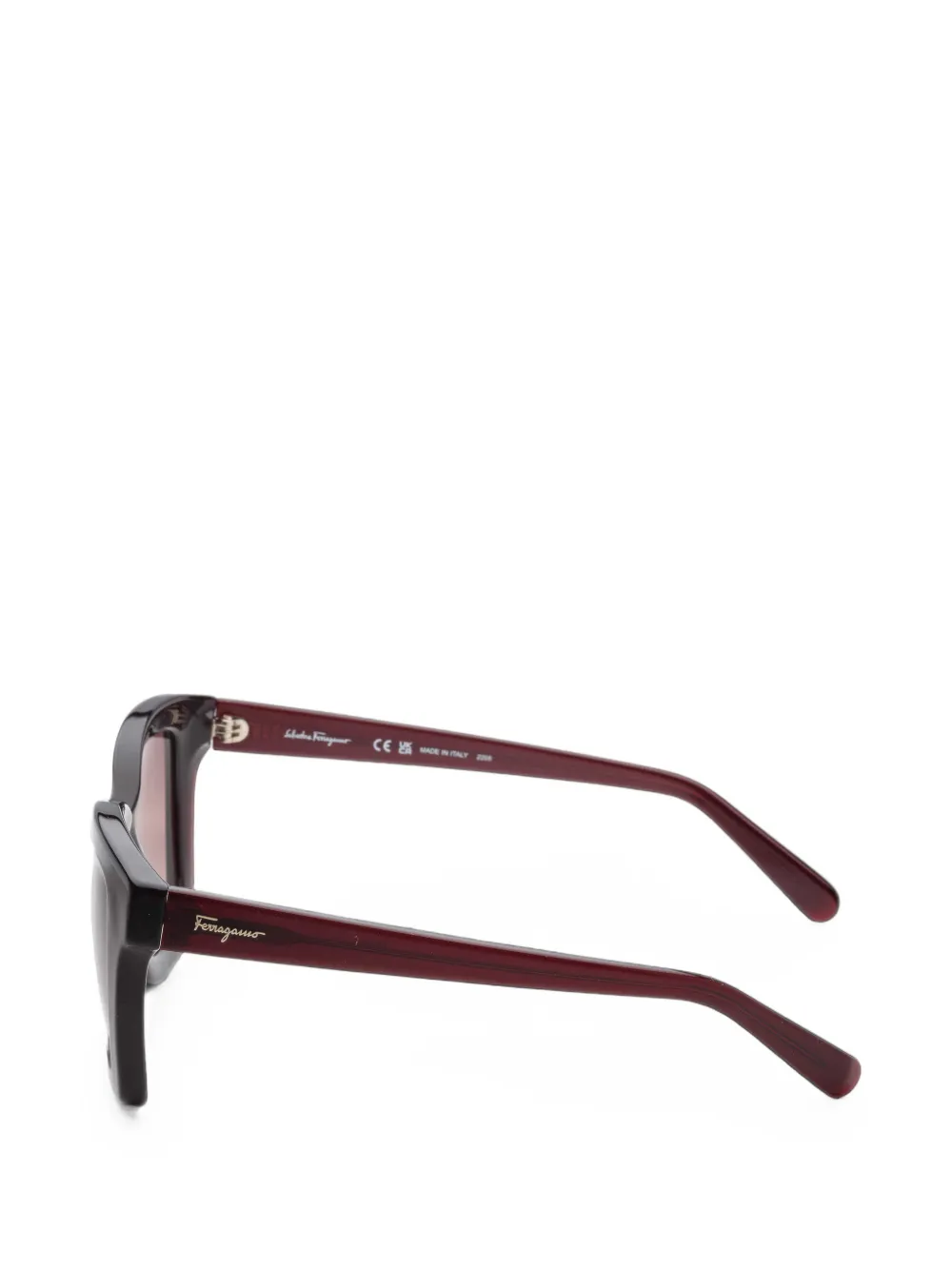 Ferragamo Eyewear Zonnebril met vierkant montuur Rood